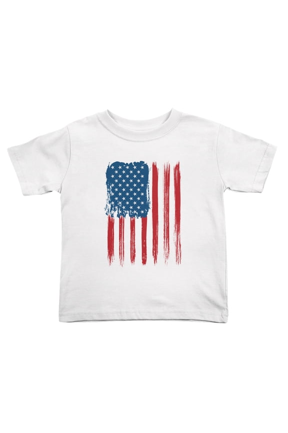 Red Blue American Flag Funny Toddler T Shirts for Boys Girls (White, Youth L)