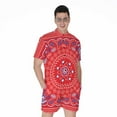 thumbnail image 1 of Red Blue And White Bandana Short Sleeve Men'S Rompers, Bandana Pattern Casual Summer Jumpsuits Outfit, 1 of 4