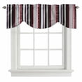 thumbnail image 1 of Red Blue Black Striped Tie Up Valance Curtains for Windows, Kitchen Curtains Window Treatments, Modern Stripes Star Short Window Shades Valances for Bedroom Bathroom Cafe 42"x18", 1 of 8
