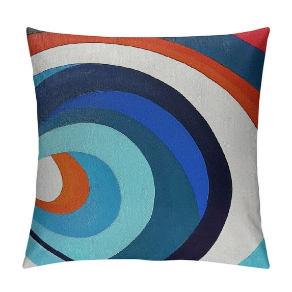 Red Blue Black White Throw Pillow Covers ,Vintage Swirls Decorative Pillow Covers Bedroom Decor,Retro Geometric Cushion Cases,Abstract Stripes Pillow Covers for Couch