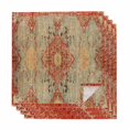 thumbnail image 1 of Red Blue Boho Cloth Napkins, Ehtnic Abstract Art Modern Geometric Washable and Reusable Dinner Napkins Set of 4, Table Napkin for Kitchen Party Birthday Wedding Hotel Housewarming 20"x20", 1 of 8