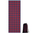 thumbnail image 1 of Red Blue Checkered Pattern Hot Yoga Mat Towel Non Slip for Hot Yoga - Quick-Drying Yoga Mat Cover with 4 Corner Pockets with Travel Bag - Hot Yoga Towel Non Slip Grip Moisture Wicking Sweat 70"x26", 1 of 6