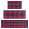thumbnail image 1 of Red Blue Checkered Pattern Kitchen Rugs Sets Of 3,Kitchen Runner Rugs Non Skid Washable,Decorative Kitchen Floor Mats for Kitchen,Sink,Laundry,17"x30"+ 17"x47" + 17"x59", 1 of 6
