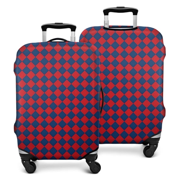 Red Blue Checkered Pattern Luggage Cover Fashion Suitcase Cover Baggage Covers Fit 25-28 Inch Luggage (Go Travel)