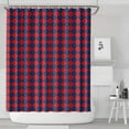 thumbnail image 1 of Red Blue Checkered Pattern Shower Curtain 84"x72" ,Bathroom Decorative Shower Curtains Set with 12 Hooks,Modern Waterproof Washable Shower Curtain, 1 of 6