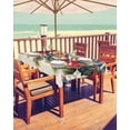 thumbnail image 1 of Red Blue Christmas Outdoor Tablecloth - 54x80 Inch Rectangle Dining Table Cover, Xmas Botanical Poinsettia Balls Waterproof Outdoor Table Cloth with Umbrella Hole & Zipper for Picnic/Patio, 1 of 1