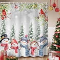 thumbnail image 1 of Red Blue Christmas Snowman Shower Curtain, Green Xmas Tree Winter Cardinal Waterproof Fabric Shower Curtains with 12 Hooks, Bathroom Curtain Set for Bathroom Accessories Decor, 48 x 72 Inches, 1 of 9