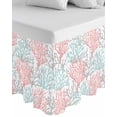 thumbnail image 1 of Red Blue Coral Coastal Wrap Around Bed Skirts for California King Bed 16" Drop,Bed Skirt with Adjustable Elastic Belt Dust Ruffle Bed Valance for Bedroom Summer Beach Seaside Nautical Bed Frame Cover, 1 of 7