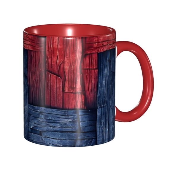 Red Blue Dark Coffee Mug Fun Custom Ceramic Mugs 11oz Red