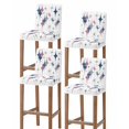thumbnail image 1 of Red Blue Diamond Bar Stool Covers Set of 4, Modern Geometric Middle Century White Stretch Washable Bar Chair Covers with Backs, Removable Pub Counter Height Chair Cover for Kitchen Dining Room Cafe, 1 of 7