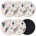 thumbnail image 1 of Red Blue Diamond Coasters Set of 6, Absorbent Coasters for Drinks, Modern Geometric Middle Century Beige Coaster for Desk Coffee Table Protection, Home Decor House Warming Gifts 4", 1 of 8