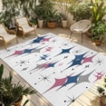 thumbnail image 1 of Red Blue Diamond Outdoor Rug for Patio/Deck/Porch, Non-Slip Large Area Rug 6 x 9 Ft, Modern Geometric Middle Century White Indoor Outdoor Rugs Washable Area Rugs, Reversible Camping Rug Carpet Runner, 1 of 8