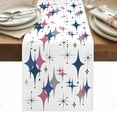 thumbnail image 1 of Red Blue Diamond Table Runner - 120 Inch Long, Kitchen Dining Table Runner Dresser Scarves, Modern Geometric Middle Century White Farmhouse Decor for Coffee Tables Wedding Party Banquet, 1 of 8