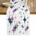 thumbnail image 1 of Red Blue Diamond Table Runner 70 Inches Long Farmhouse Dress Scarves, Modern Geometric Middle Century White Dining Tablerunner for Coffee Table/Kitchen Island/Party Décor, 13" x 70", 1 of 8