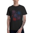thumbnail image 1 of Red Blue Fireworks Men's T-Shirt Cotton 100% Summer Tops Fashion Casual Red Blue Fireworks Short Sleeves for Men Women Round Collar Top Tees, 1 of 6
