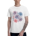 thumbnail image 1 of Red Blue Fireworks Men's T-Shirt Cotton 100% Summer Tops Fashion Casual Red Blue Fireworks Short Sleeves for Men Women Round Collar Top Tees, 1 of 1