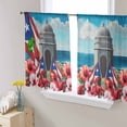 thumbnail image 1 of Red Blue Flag Sheer Curtains 54 Inches Length 2 Panels Set, Window Sheer Curtains for Living Room/Bedroom, Spring Floral Coastal Ocean Botanical Light Filtering Rod Pocket Curtain 52'' x 54'' x 2, 1 of 7