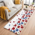 thumbnail image 1 of Red Blue Floral 2'x6' Runner Rugs for Hallway Kitchen Bedside Non Slip Washable, Independence Day Flowers Farmhouse Entryway Rug Runners with Rubber Backing, Long Carpet Runner for Laundry Room, 1 of 8