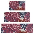 thumbnail image 1 of Red and Blue Floral Pattern Kitchen Rugs Sets Of 3,Kitchen Runner Rugs Non Skid Washable,Decorative Kitchen Floor Mats for Kitchen,Sink,Laundry,17"x30"+ 17"x47" + 17"x59", 1 of 6
