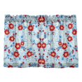 thumbnail image 1 of Red Blue Flowers Pattern Tier Curtains Tier Kitchen Living Room Bedroom Balcony 2 Panels 27x36 Inch, 1 of 9