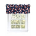 thumbnail image 1 of Red Blue Fruit Curtain Valances for Windows, Summer Fruits Geometric Art Kitchen Valance Window Treatment, Light Filtering Block Curtains for Bathroom/Bedroom/Living Room 54'' x 18'', 1 of 9