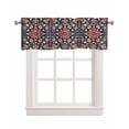 thumbnail image 1 of Red Blue Geometric Kitchen Valances for Windows Farmhouse Linen Window Valance Curtain for Living Room Window Treatment Ethnic Vintage Southwest Floral Valance Rod Pocket Topper Drape, 54 x 18 Inch, 1 of 6
