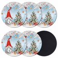 thumbnail image 1 of Red Blue Gnomes Christmas Coasters Set of 6, Absorbent Coasters for Drinks, Snowflake Xmas Tree Gifts Winter Coaster for Desk Coffee Table Protection, Home Decor House Warming Gifts 4", 1 of 8