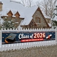 thumbnail image 1 of Red and Blue Grad 2026 Banner Gold Stars Graduation Display Graduation Caps Diploma Scrolls 2026 Grad Backdrop for Graduation Ceremony High School Graduation Graduation Photo Backdrop, 1 of 9