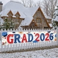 thumbnail image 1 of Red and Blue Grad 2026 Banner Gold Stars Graduation Display Graduation Caps Diploma Scrolls 2026 Grad Backdrop for Graduation Ceremony High School Graduation Graduation Photo Backdrop, 1 of 9