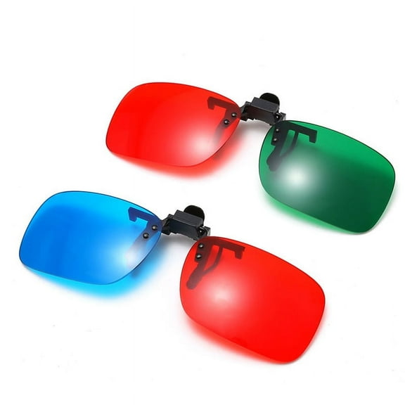Red Blue Green 3D Glasses Black Frame For Dimensional Anaglyph Movie TV