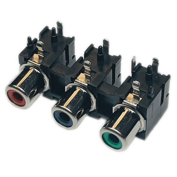 Red Blue Green PCB Panel Mount Triple RCA Socket Female Video AV Connector
