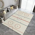 thumbnail image 1 of Red And Blue Ice Hockey Rink Area Rug, Ice Hockey Venue For Sports Enthusiasts Indoor Non-Slip Kids Rugs, Machine Washable Breathable Durable Carpet For Front Entrance Floor Decor 5x7ft, 1 of 6