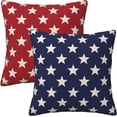 thumbnail image 1 of Red and Blue Independence Day Pillow Covers 20x20 Pack of 2 Memorial Day Stars Throw Pillow Cover,4th of July Patriotic Pillowcase Farmhouse Decorative Cushion Case for Home Sofa Outdoor Decor, 1 of 6