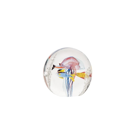 Beachcombers B24772 Red and Blue Jellyfish Paperweight, 3.74-inch Diameter