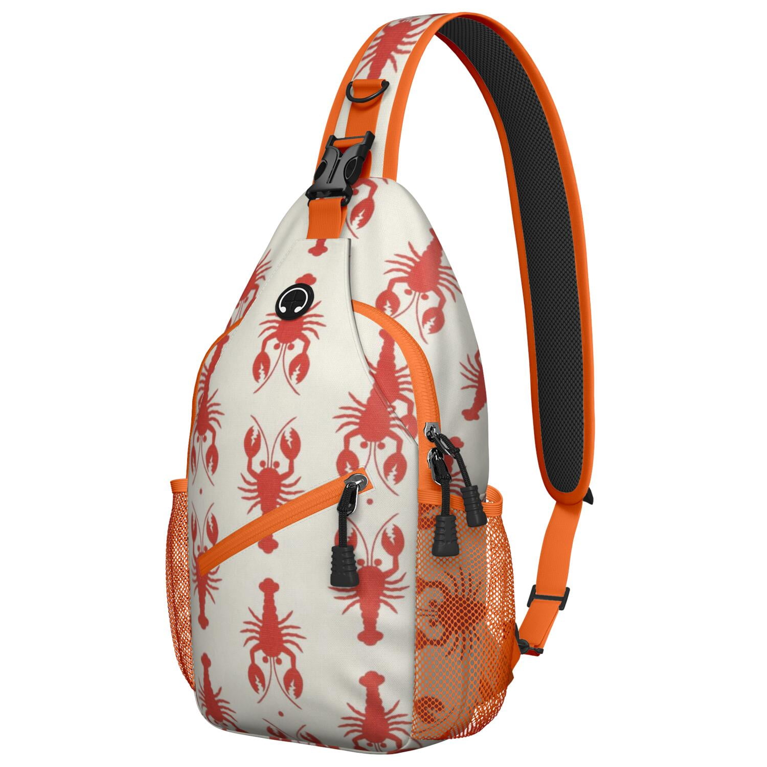 Red & Blue Ocean Life Sling Bag - Tropical Beach Inspired Crossbody Shoulder Pack - Travel-Ready Spacious Organizer for Outdoor Adventures & Casual Use