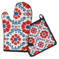 thumbnail image 1 of 2-Piece Modern Art Pioneer Flower Kitchen Linen Sets, 1 of 7