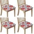thumbnail image 1 of Red and Blue Pioneer Flower Modern Art Seat Covers for Dining Room Chairs Set Of 4,Stretch Printed Washable Chair Seat Cover with Elastic Ties and Button,Removable Waterproof Couch Cushion Covers, 1 of 5