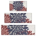 thumbnail image 1 of Red and Blue Pioneer Flower Pattern Kitchen Rugs Sets Of 3,Kitchen Runner Rugs Non Skid Washable,Decorative Kitchen Floor Mats for Kitchen,Sink,Laundry,17"x30"+ 17"x47" + 17"x59", 1 of 6