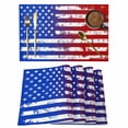 thumbnail image 1 of Red Blue Placemats Set of 8, Ombre Stars Stripes Rustic US Flag Blood Placemats for Dining Table, Place Mats for Kitchen Tabletop, Waterproof Wipeable Dining Table Mats Set, 1 of 9