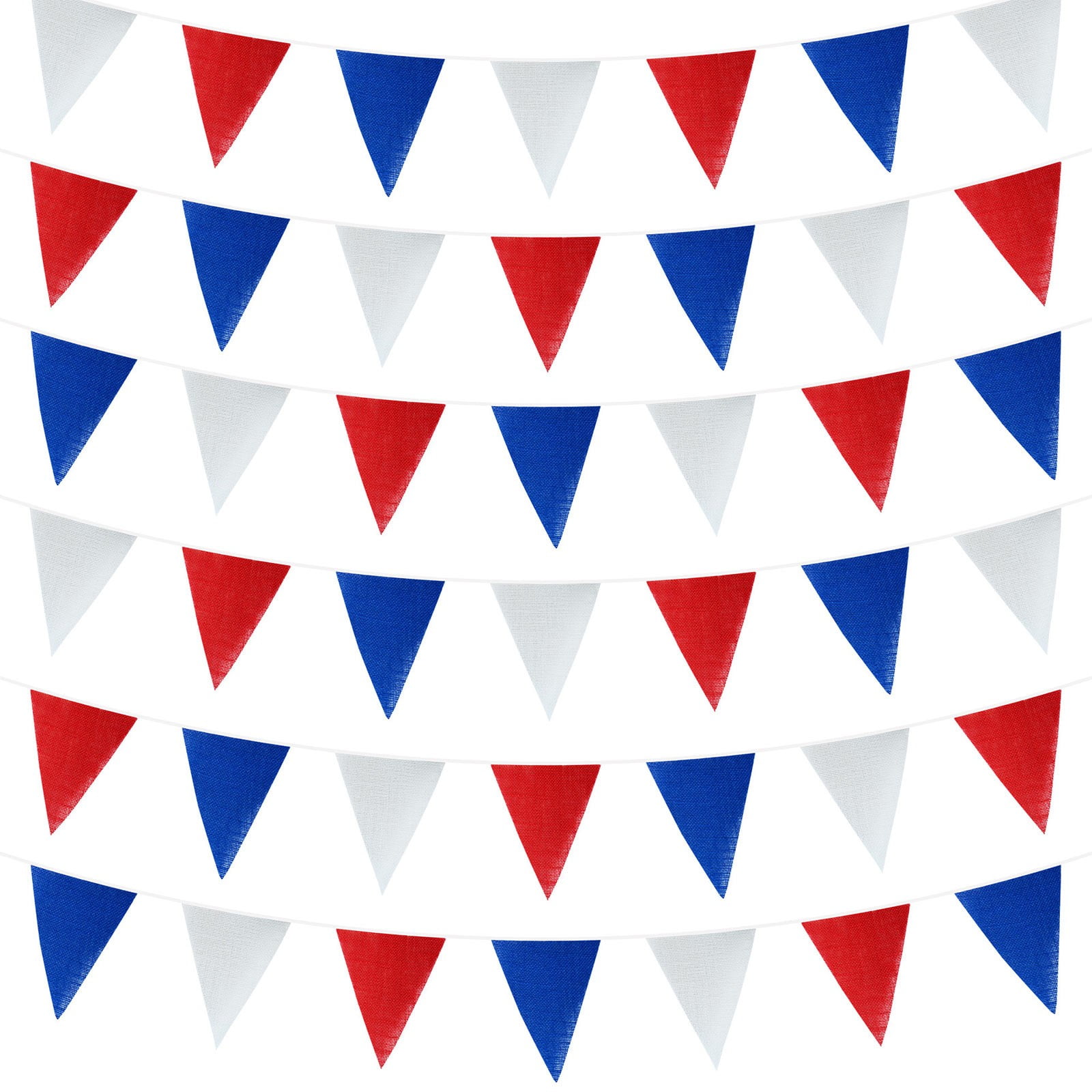 60-Foot Metallic Fringe Pennant Banner - Red, Blue, Silver For Car Dealerships, Parties, Patriotic Events - View #2