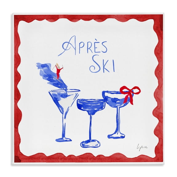 Stupell Industries Red & Blue Ski Cocktails Canvas Wall Art, design by Lucille Price