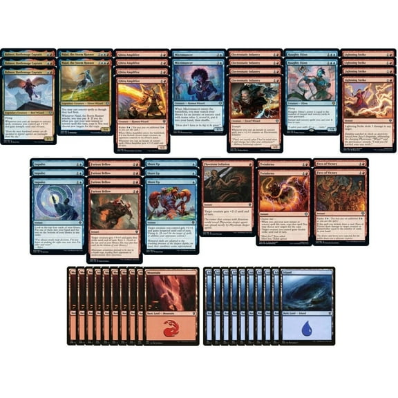 Red Blue Spell Burn Deck - Izzet Spellslinger - Very Powerful - 60 Card MTG!!!