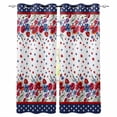 thumbnail image 1 of Red Blue Spring Floral Blackout Curtains for Bedroom Living Room Darkening Curtains 63 Inches Long Independence Day Navy Blue Stars Window Curtain 2 Panels Set Window Treatment Grommet Drapes 42"x63", 1 of 9