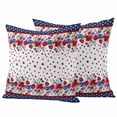 thumbnail image 1 of Red Blue Spring Floral Outdoor Waterproof Pillow Covers, Independence Day Navy Blue Stars Decorative Square Throw Pillowcase Sofa Cushion Sham for Patio/Couch/Chair, 20"x20" 2 Pack, 1 of 8