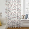 thumbnail image 1 of Red Blue Spring Floral Semi Sheer Curtains Drapes for Living Room,Bedroom,French Doors Window 54 Inches Long,Flowers Leaves Pastoral Botanical Rod Pocket Chiffon Curtain Drapery Voile Draperies Panel, 1 of 8