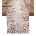 thumbnail image 1 of Red Blue Spring Floral Table Runner Cotton Linen 48 Inch Holiday Dresser Scarves, Welcome Pastoral Botanical Rustic Tablerunner for Kitchen Coffee Dining Bedroom Dinner Scarf Décor 13''x48'', 1 of 9