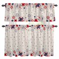 thumbnail image 1 of Red Blue Star 4th of July Kitchen Curtains Sets for Windows 24 Inch Length, Independence Day Fireworks Rustic Rod Pocket Window Treatments Tier Curtains and Valances Set for Bedroom/Bathroom, 1 of 8