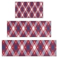 thumbnail image 1 of Red and Blue Star Argyle Pattern Kitchen Rugs Sets Of 3,Kitchen Runner Rugs Non Skid Washable,Decorative Kitchen Floor Mats for Kitchen,Sink,Laundry,17"x30"+ 17"x47" + 17"x59", 1 of 6