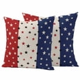 thumbnail image 1 of Red Blue Stars 4th of July Outdoor Waterproof Pillow Covers, Independence Day Rustic Decorative Square Throw Pillowcase Sofa Cushion Sham for Patio/Couch/Chair, 24"x24" 2 Pack, 1 of 8
