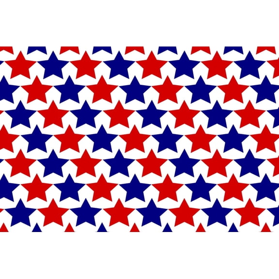 Red & Blue Stars Pattern Edible Image Cake Border Strips, by Tnct. (1 Count)